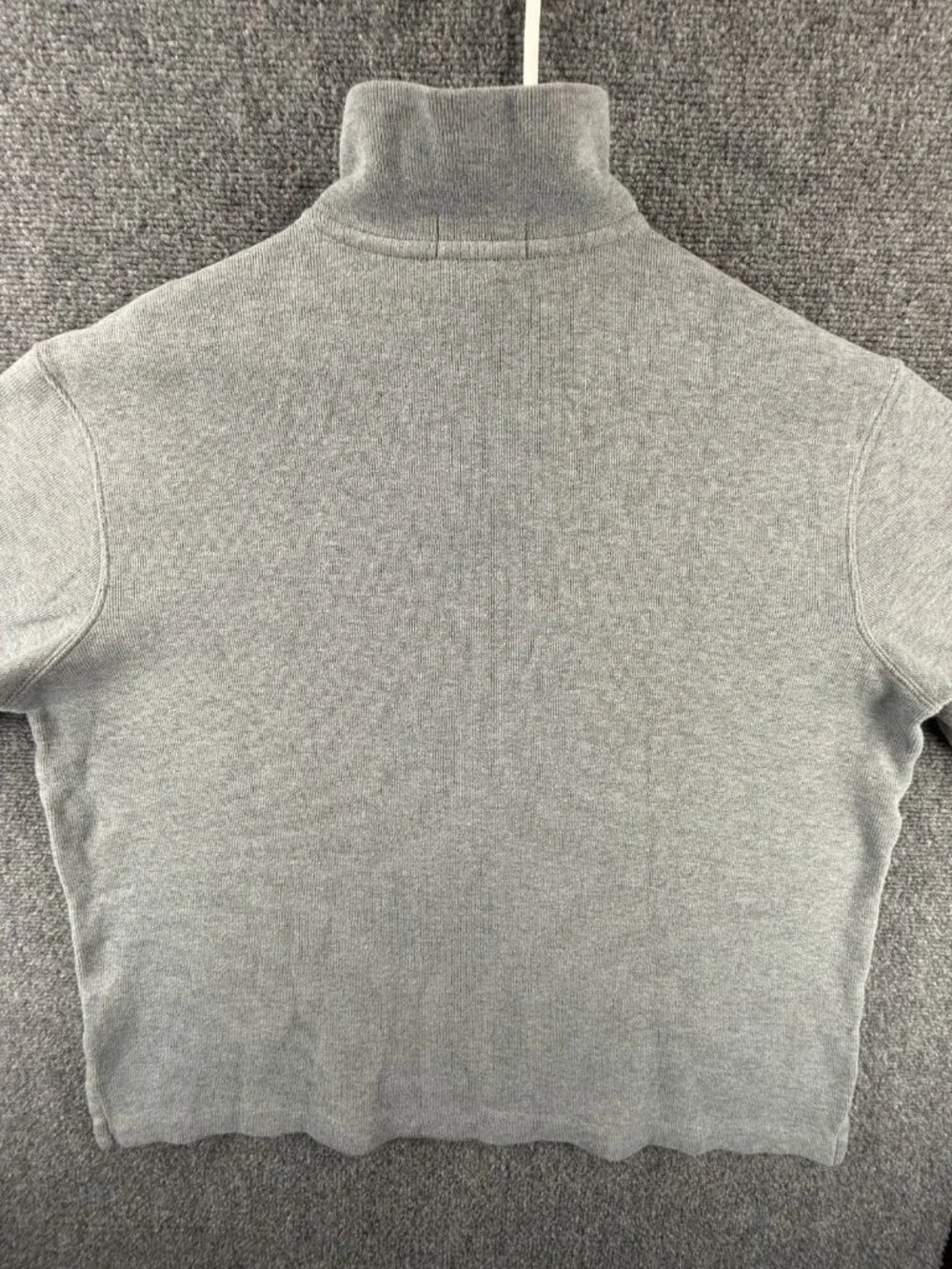 Polo Ralph Lauren Light Gray Pullover Cotton 1/4 Zip Sweater Men Large Knit Pony